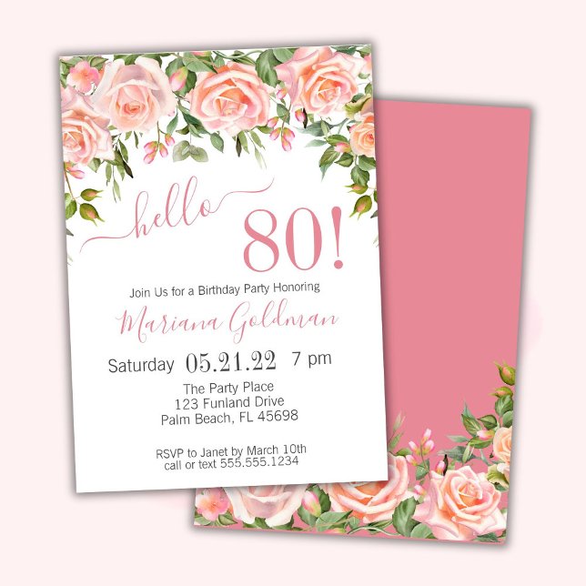 80.ª invitación de cumpleaños Fiesta moderno con f (Subido por el creador)
