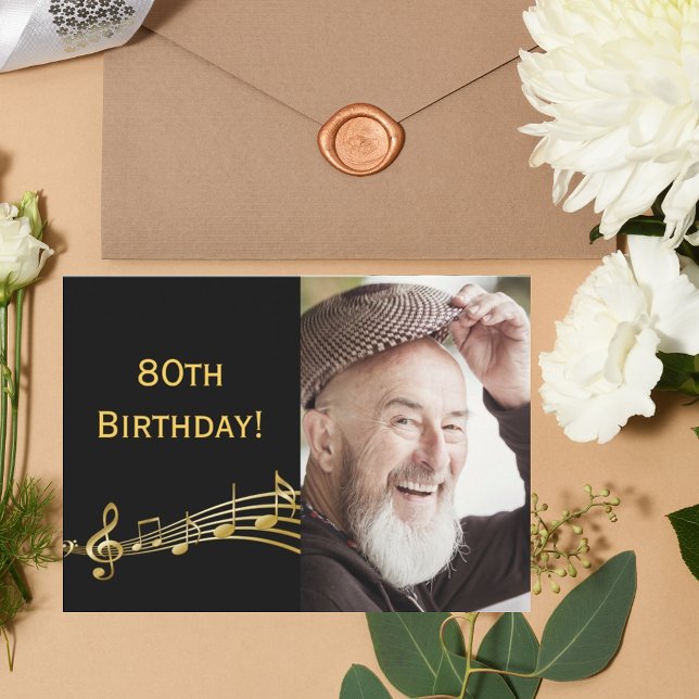 80.ª invitación de cumpleaños foto negra para los  (Subido por el creador)