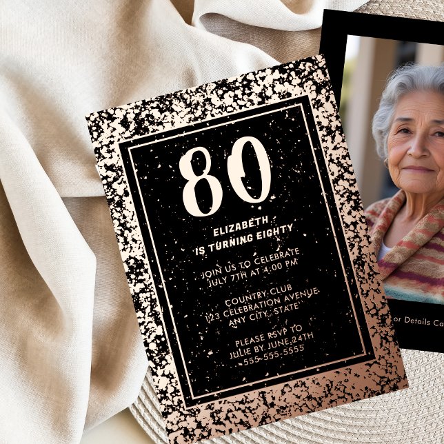 80.ª invitación de cumpleaños Personalizado elegan (Subido por el creador)