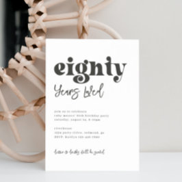 80.ª invitación de cumpleaños | Simple 80º cumplea