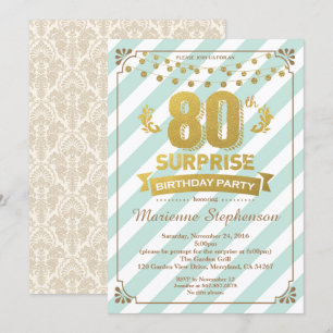 80.ª invitación de cumpleaños sorpresa para la muj