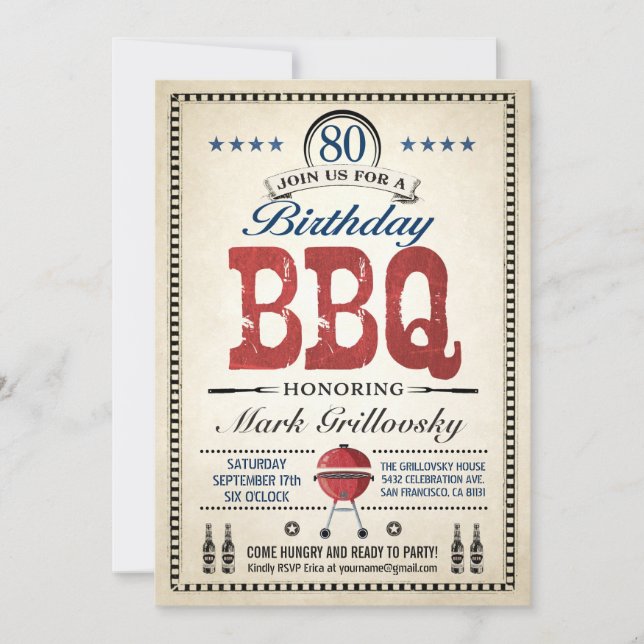 80.ª invitación para barbacoa (Anverso)