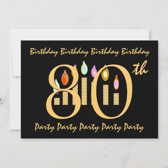 80.ª plantilla de invitaciones a fiestas de cumple (Anverso)