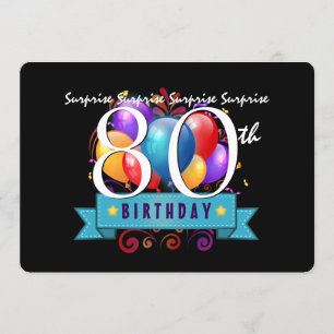 80.ª SORPRESA Plantilla de invitación a fiesta de 