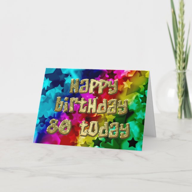 80.ª tarjeta de cumpleaños de las estrellas brilla (Anverso)