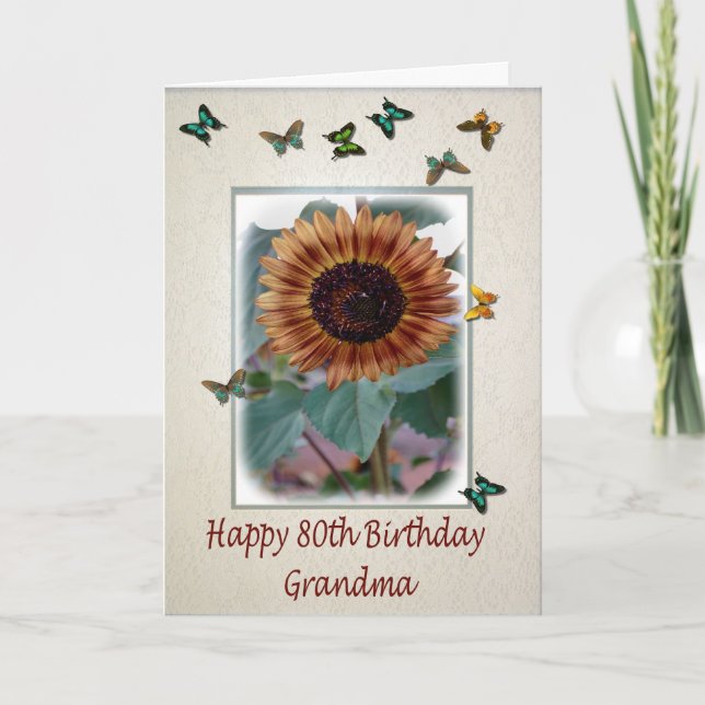 80.ª Tarjeta De Cumpleaños Para La Abuela (Anverso)