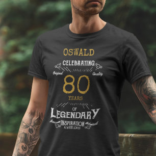 80.º cumpleaños Camiseta de los hombres de oro bla