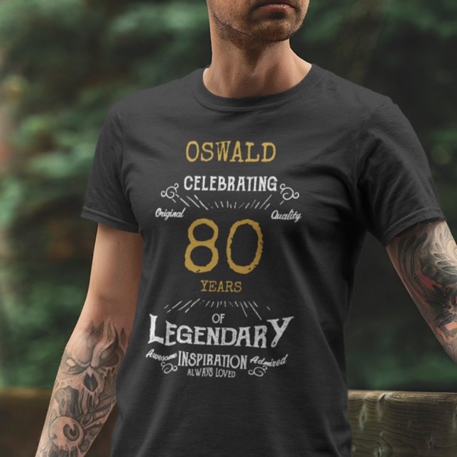 80.º cumpleaños Camiseta de los hombres de oro bla (Subido por el creador)