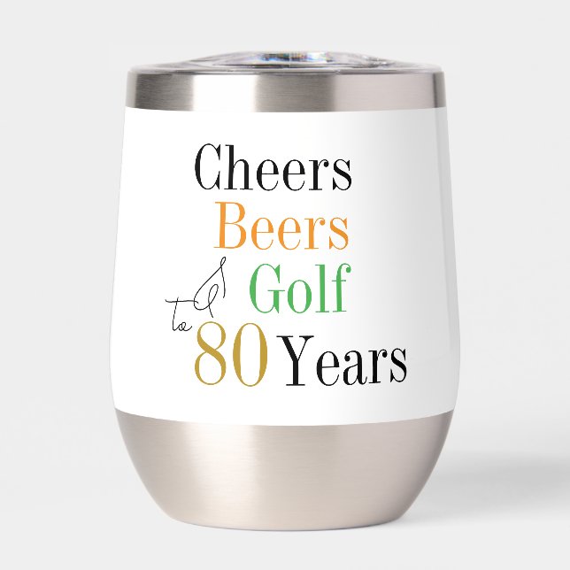 80.º cumpleaños Cheers Beers Golf Minimal (Frente)