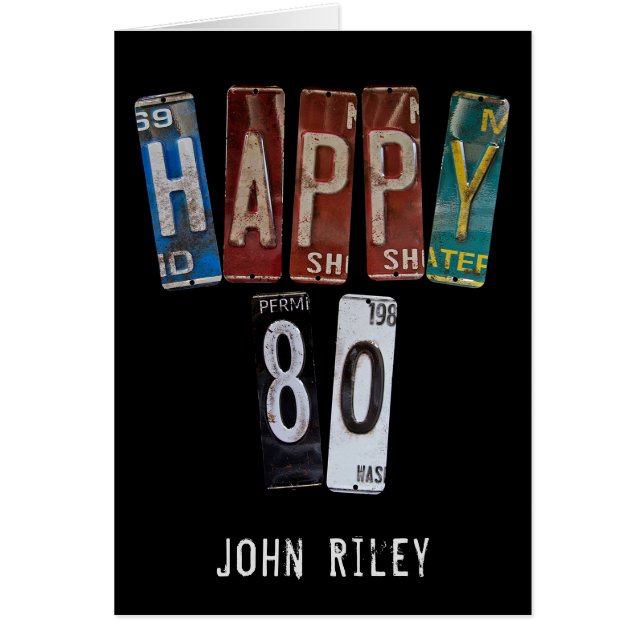 80.º cumpleaños de matrículas de autos viejos (Frente)