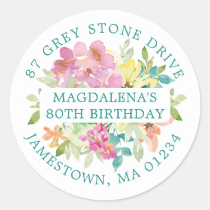 80.º cumpleaños Etiqueta de dirección de devolució