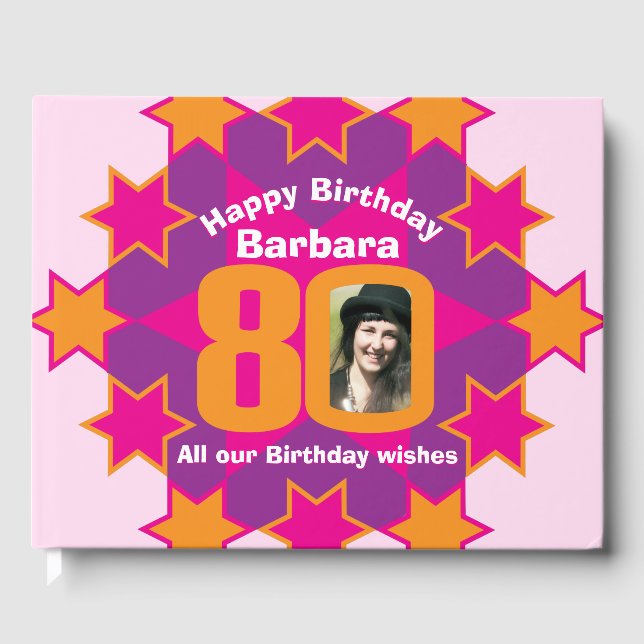 80.º libro de invitados de naranja rosa estrella d (Anverso)