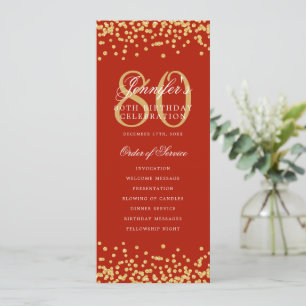 80.º menú del programa de cumpleaños gracias Red d