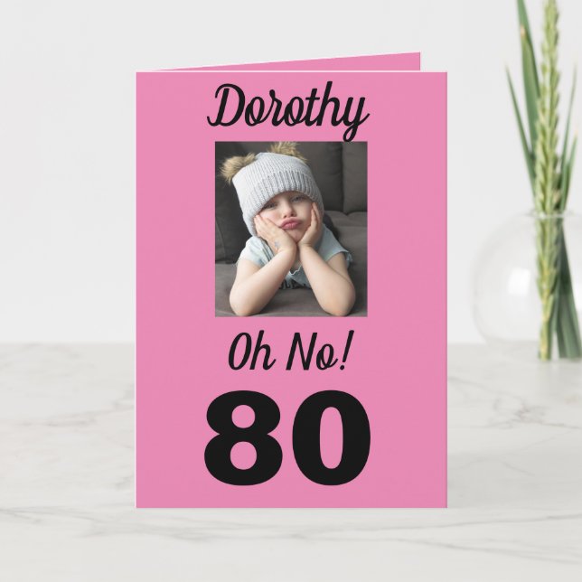 80.º Oh No! Tarjeta Chica Grumpy divertida de cump (Anverso)