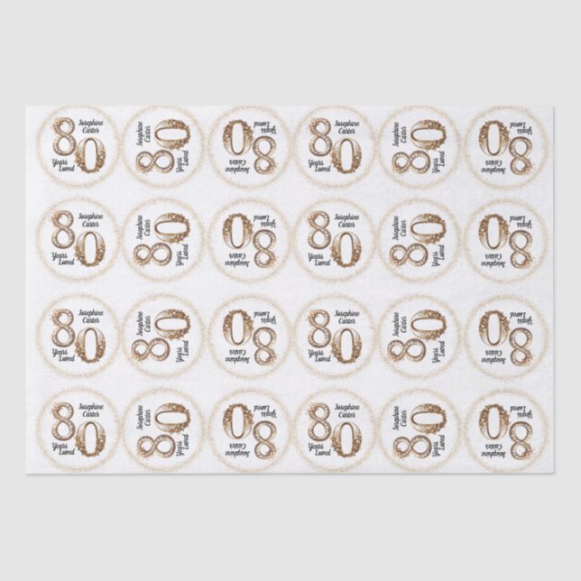 80.º Papel de los tejidos de cumpleaños (Anverso)