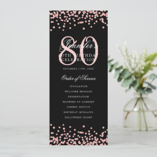 80.º programa de cumpleaños gracias Rosa Gold Blac