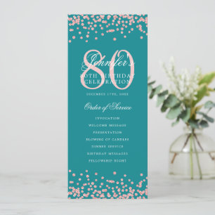 80.º programa de cumpleaños gracias Rosa Gold Turq