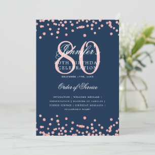 80.º Programa de Cumpleaños Menú Rosa Azul de la M