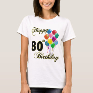 80.a camiseta feliz del cumpleaños