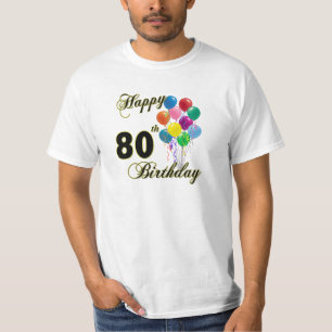 80.a camiseta feliz del cumpleaños