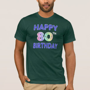 80.a camiseta feliz del cumpleaños