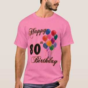 80.a camiseta feliz del cumpleaños