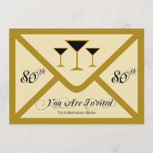 80.a invitación de la fiesta de cumpleaños de la