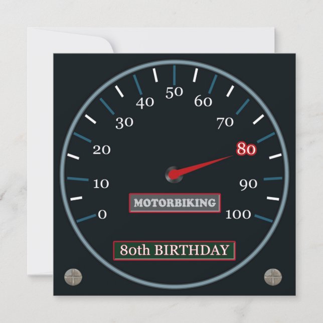 80.a invitación del cumpleaños de Motorbiking (Anverso)
