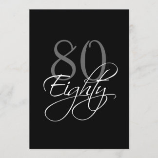 80.a invitación del cumpleaños del gris negro