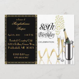 80.a invitación elegante de la fiesta de
