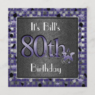 80.a invitación feliz de la fiesta de cumpleaños