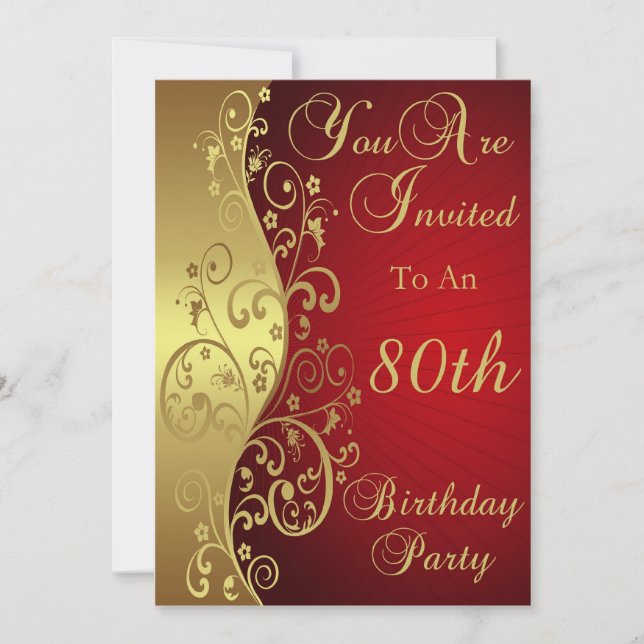 80.a invitación personalizada de la fiesta de (Anverso)