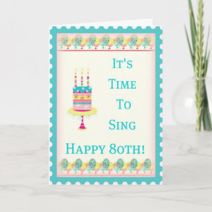 80.a tarjeta de cumpleaños feliz