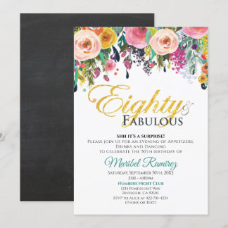 80 Aniversario Fabulosa Invitación