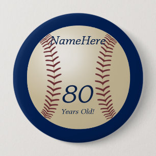 80 años de edad, béisbol con clavija de botón a