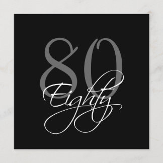 80.as invitaciones del cumpleaños del gris negro