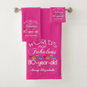 80° cumpleaños Las joyas más coloridas rosadas