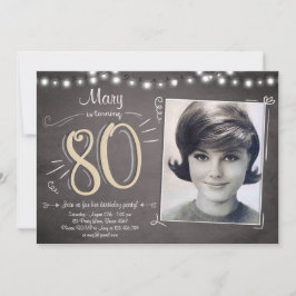 80 Invitación De Cumpleaños Ochenta Setenta Rústic