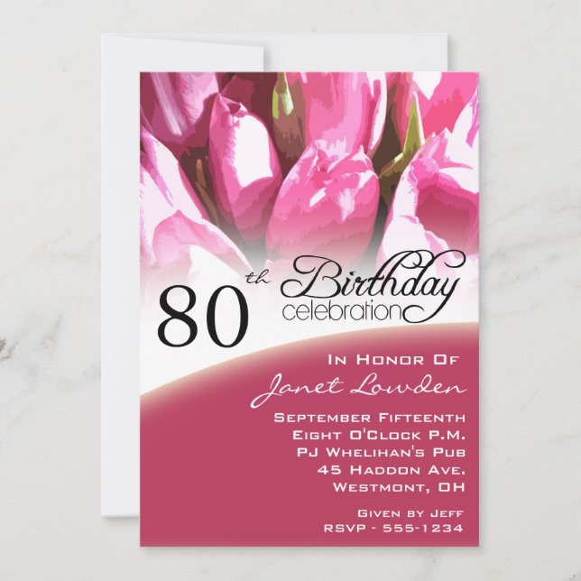 80 invitaciones para fiestas de cumpleaños (Anverso)