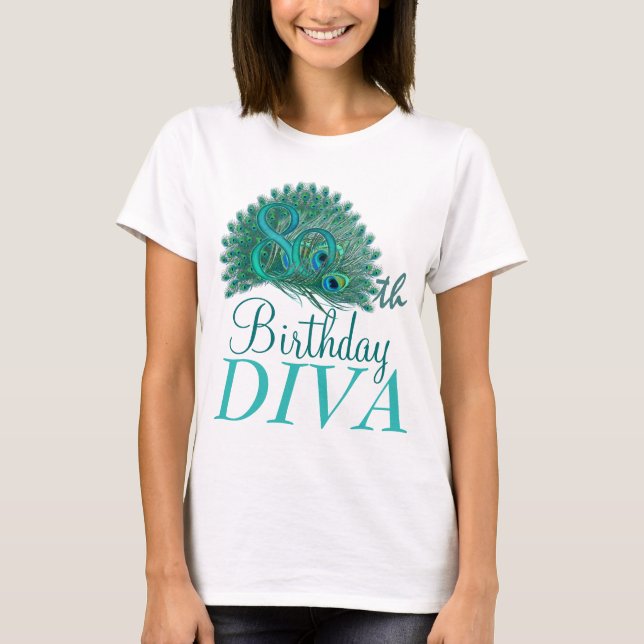 80.o Camisetas de la diva del cumpleaños (Anverso)