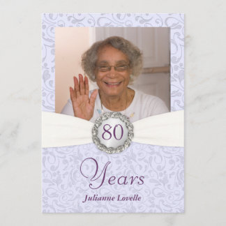 80.o Damasco de la lavanda de las invitaciones de