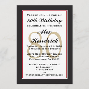 80.o Invitación de la fiesta de cumpleaños