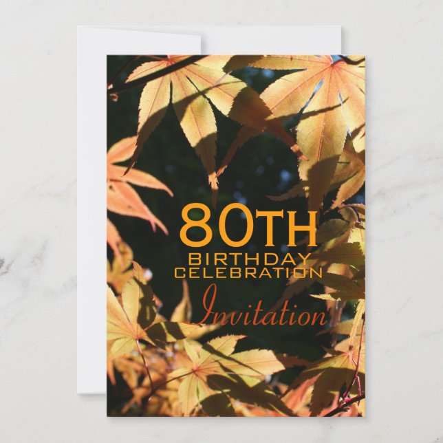 80.o Invitación del personalizado del otoño de la (Anverso)