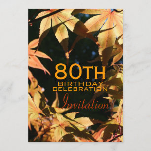 80.o Invitación del personalizado del otoño de la