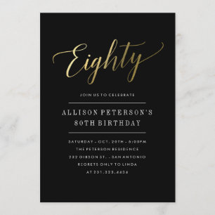 80.o Invitaciones del cumpleaños - falso oro