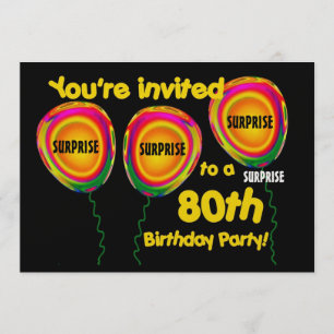 80.o Plantilla de la invitación de la fiesta de