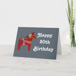 80.o Tarjeta de cumpleaños con el caballo de Dala