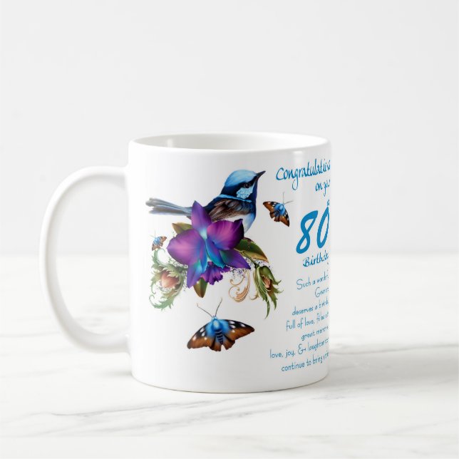 80.o Taza de la abuela del cumpleaños (Izquierda)