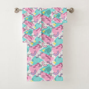 80's Memphis Active Pink Light Turquoise