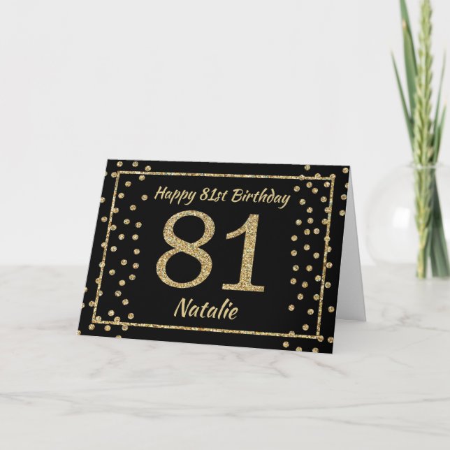 81ª tarjeta de Purpurina negro y oro (Anverso)